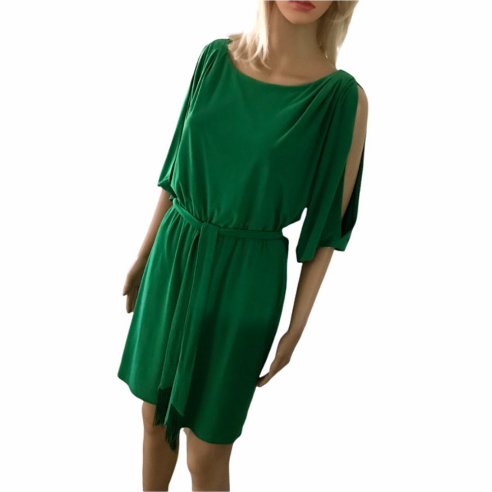 Jessica Simpson Kelly Green cold shoulder dress M